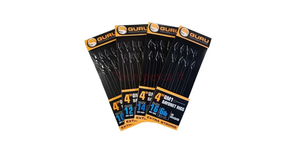 Beste Prijs Guru QM1 Bayonet Ready Rigs 4"(10 cm) - 14 QM1 - 9lbs/0,19mm, előkötött horog 8 db/csg