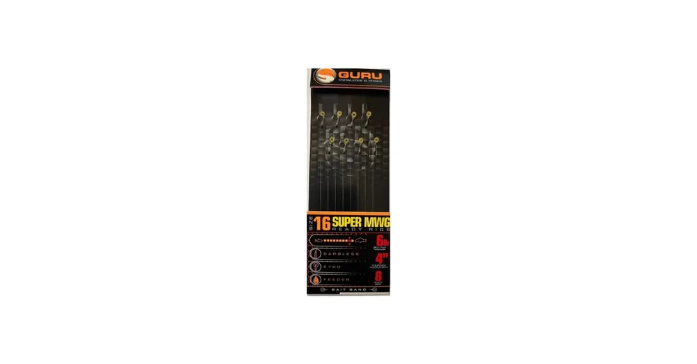 Speciale Aanbieding Guru SMWG Bait Bands 4" - 14 (0,17mm), előkötött horog 8 db/csg