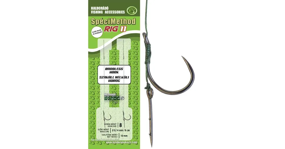 Haldorádó SpéciMethod Rig11 Braid 10mm 8 barbless előkötött horog 2db/csg Direct Verzonden