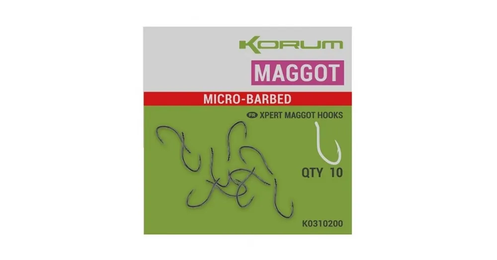 Speciale Aanbieding Korum XPERT Maggot barbed Hooks füles horog - 12 10db/csg