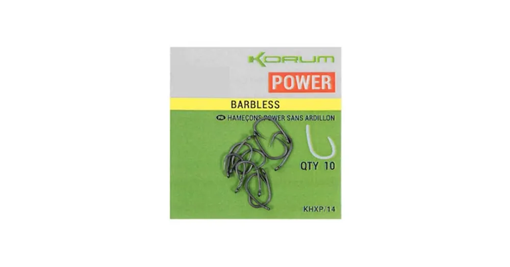 Nieuw Korum XPERT Power barbless Hooks füles horog - 16 10db/csg