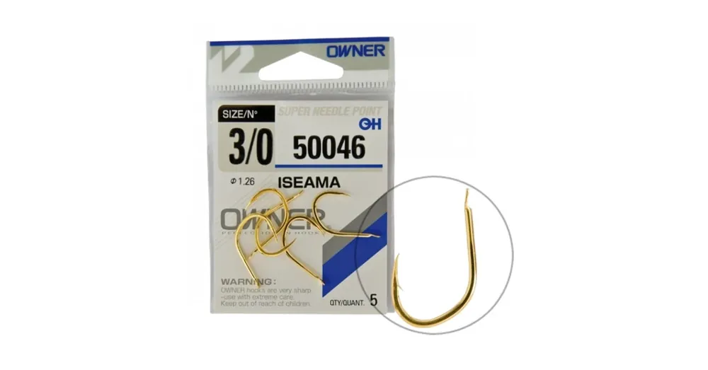 Owner 50046 Iseama Gold 7 lapkás horog 12 db/csg Hoge Kwaliteit