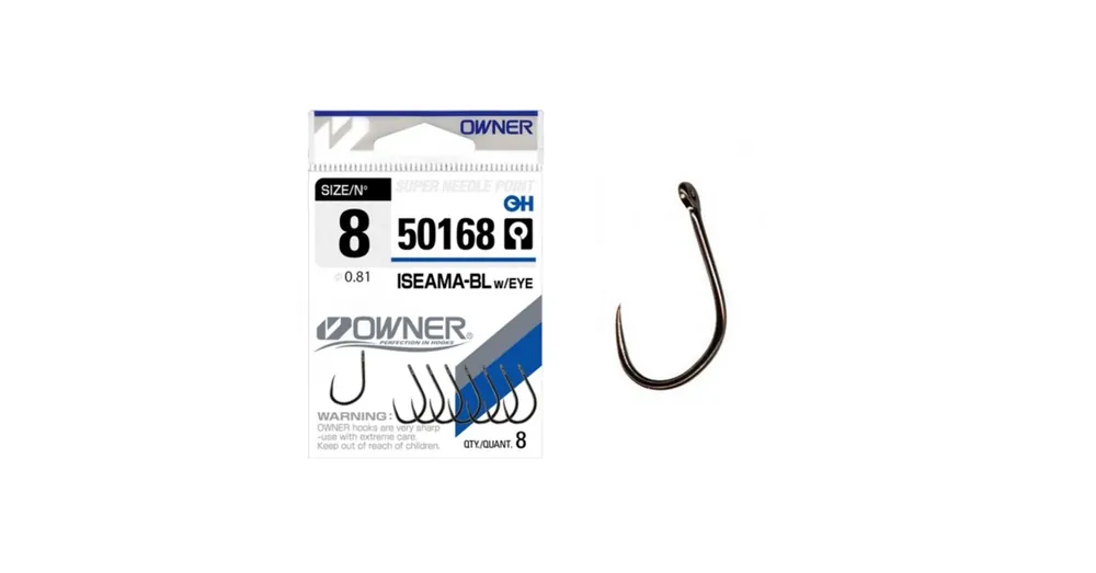 Owner 50168 Iseama Barbless 12 füles horog 10 db/csg Fabrieksprijs