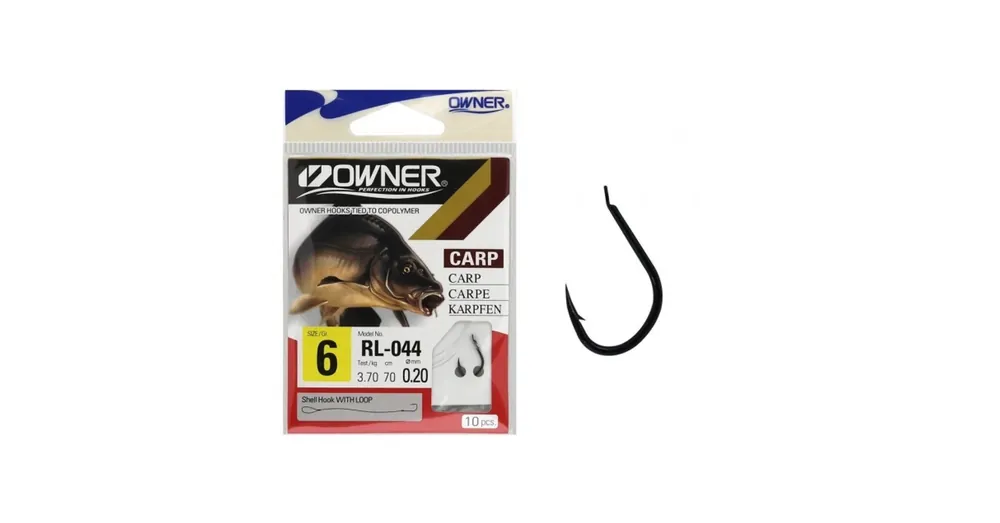 Owner RL-044 6 0,20mm előkötött pontyozó horog 10 db/csg Betrouwbaar