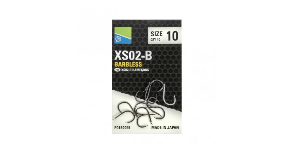 Preston XS02-B Hooks 12 lapkás horog 10 db/csg Beperkte Voorraad