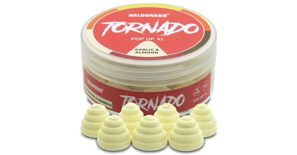 Haldorádó TORNADO Pop Up XL 15 mm - Fokhagyma & Mandula 30g Gratis Retour