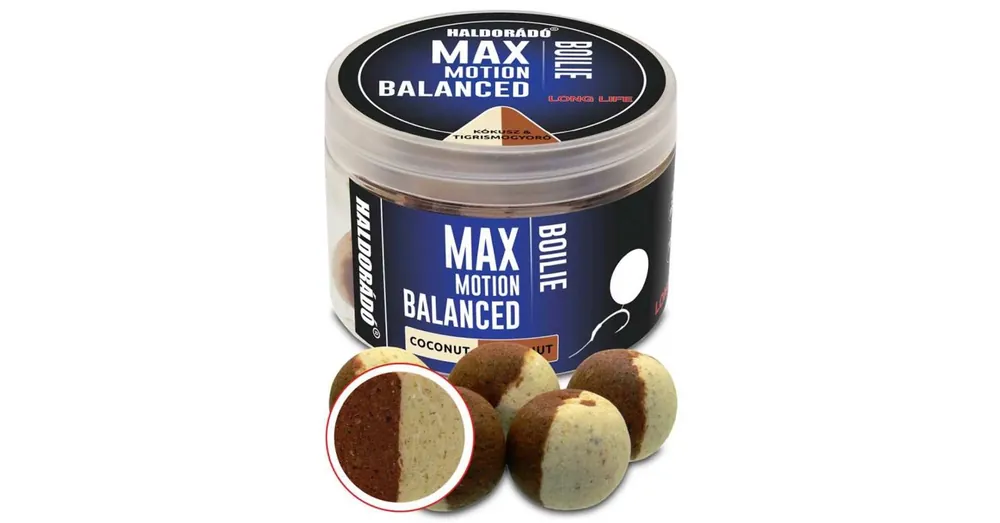 Weekendaanbieding Haldorádó MAX MOTION Boilie Balanced 20 mm - Kókusz & Tigrismogyoró 70g