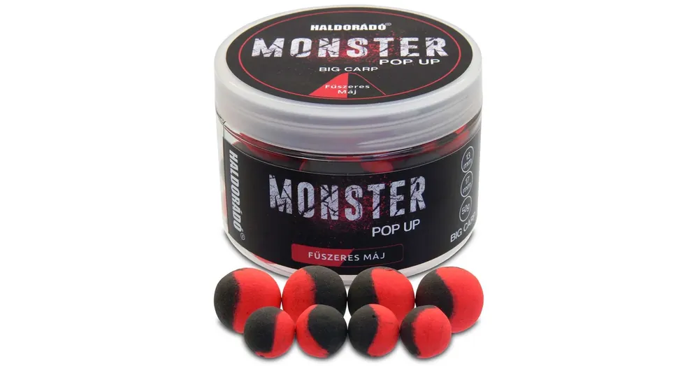 Haldorádó MONSTER Pop Up Big Carp 13, 17 mm - Fűszeres Máj 50g Betaalbaar