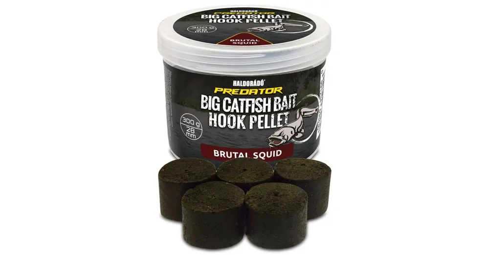 Lage Prijs Haldorádó Catfish Bait Hook Pellet 28mm Brutal Squid, harcsázó pellet 300g