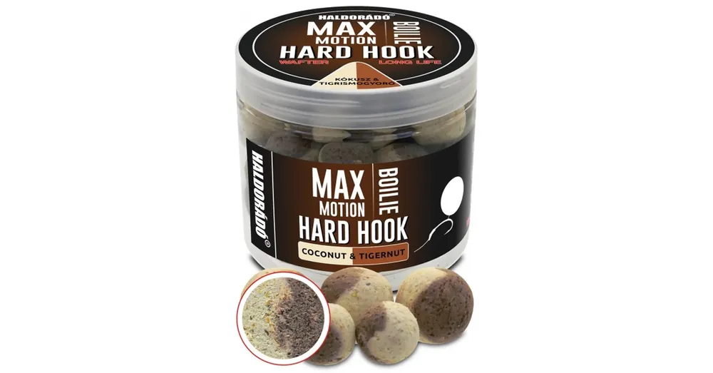 Op = Op Haldorádó Max Motion Boilie Hard Hook Wafter 24, 30mm - Kókusz & Tigrismogyoró, csalizó bojli 100g