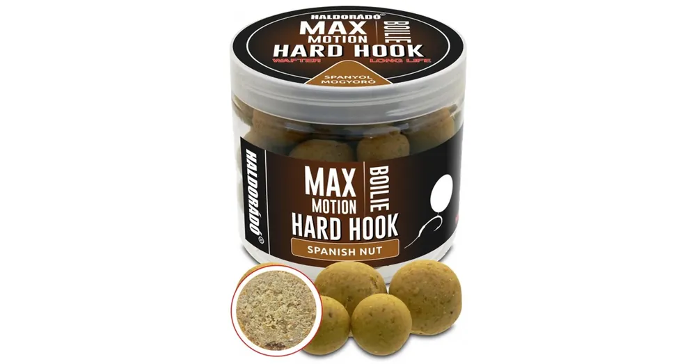 Haldorádó Max Motion Boilie Hard Hook Wafter 24, 30mm - Spanyol Mogyoró, csalizó bojli 100g Betrouwbaar