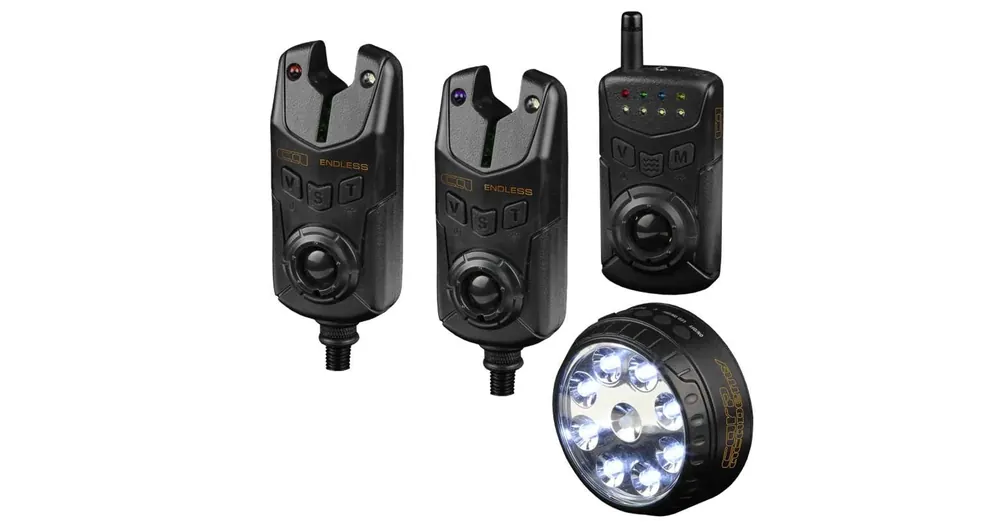 Carp Academy Endless elektromos kapásjelző 2+1 szett + sátorlámpa Exclusieve Aanbieding