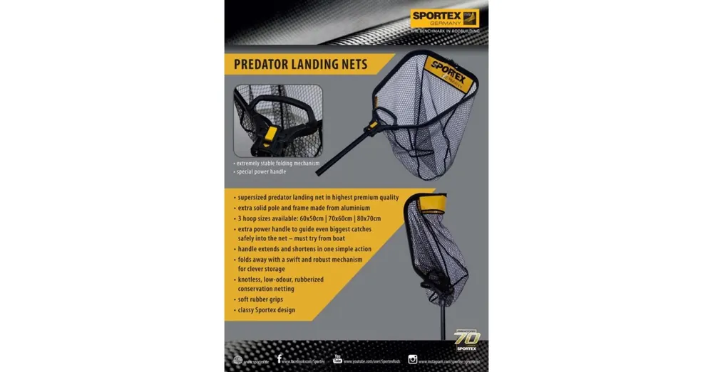 Op = Op Sportex Predator 60*50cm gumis merítő szák