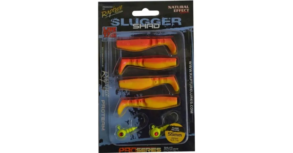 Rapture Slugger Shad Set 55 Flame Yellow 4+2db/csg, műcsali szett Merkproduct