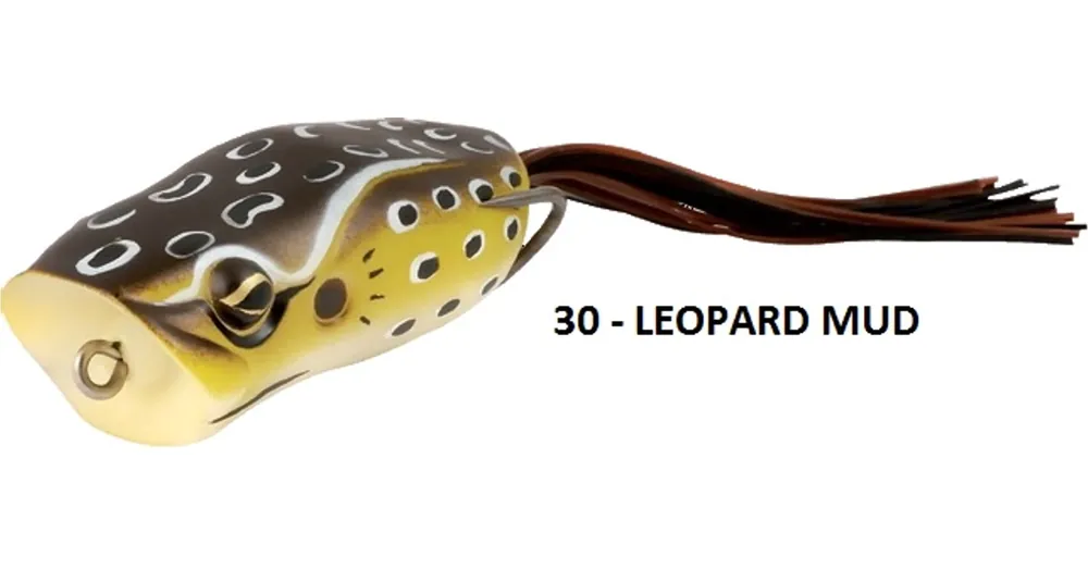 Rapture Popper Frog 60mm 1/2Oz(15g) Leop. Mud, gumibéka Hoge Kwaliteit