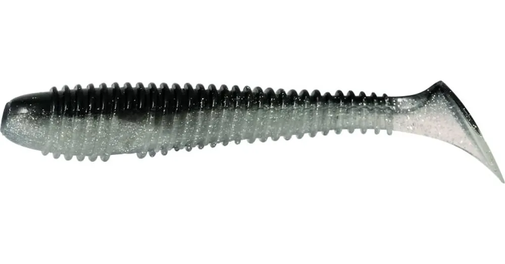 Rapture Ribbed Swing Shad 4cm black silver 14db plasztik csali Superprijs