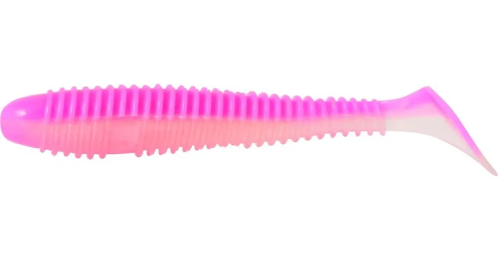 Hoge Kwaliteit Rapture Ribbed Swing Shad 4cm pink shake 14db plasztik csali