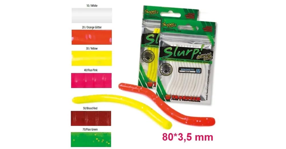 Beperkt Aanbod Trabucco Slurp Bait Spaghetti Blood Red lágygumi csali