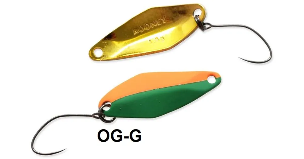 Nories Masukuroto Rooney 29mm 1.8g 045 kanál villantó (Orange-Grün / Gold) Lage Kosten