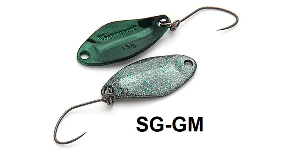 Shop Nu Nories Masukuroto Weeper 23mm 1.5g 073 kanál villantó (Smoke-Glitter / Grün-metallic)