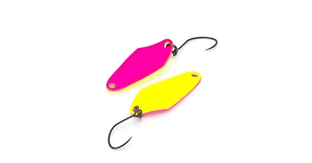 Flitsaanbieding Nories Masukuroto Rooney 29mm 1.8g 002 kanál villantó (Fluo-Gelb / Pink)