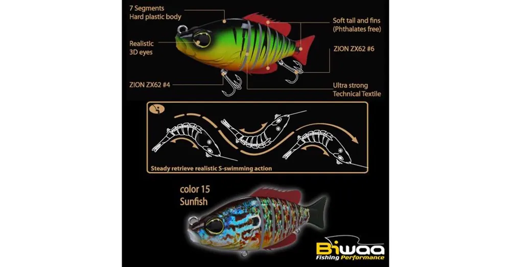 Biwaa Swimbait Seven S5" 13cm 34g 15 Sunfish wobbler Op = Op