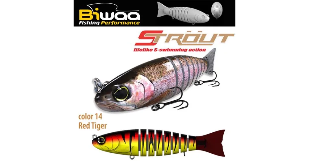 Biwaa Swimbait Strout 5,5" 14cm 29g 14 Red Tiger wobbler Rechtstreeks Van De Fabrikant