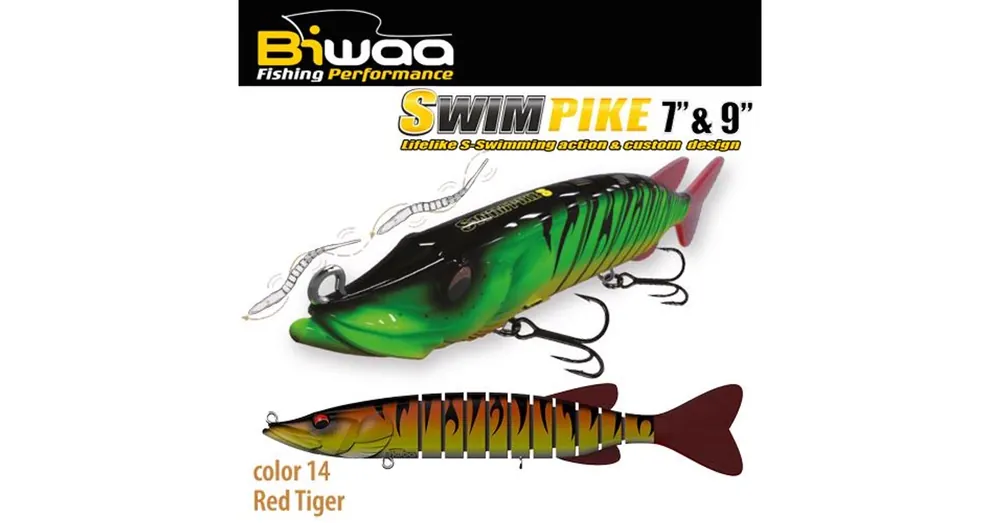 Koop Vandaag Biwaa Swimpike SS 7" 18cm 26g 14 Red Tiger wobbler