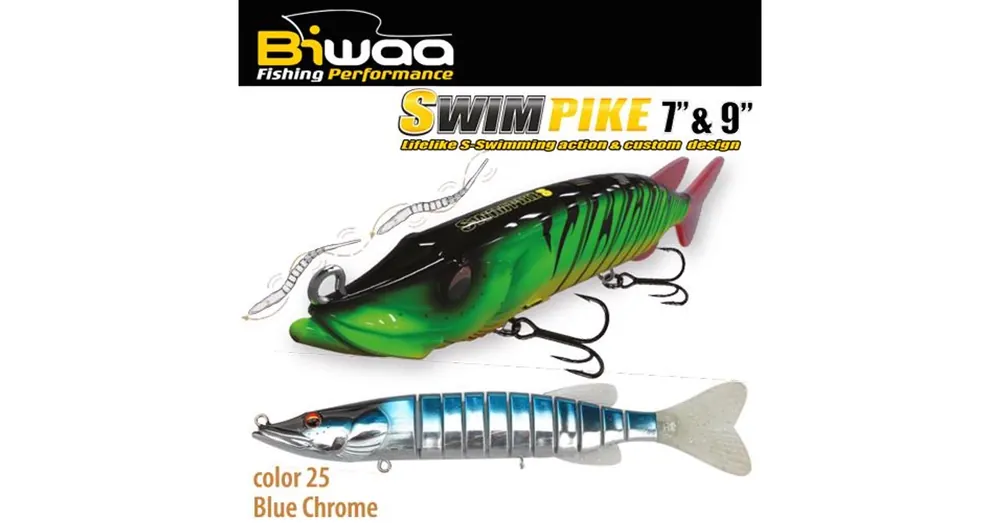 Favoriet Biwaa Swimpike SS 7" 18cm 26g 25 Blue Chrome wobbler