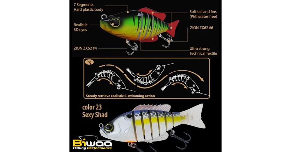 Biwaa Swimbait Seven S5" 13cm 34g 23 Sexy Shad wobbler Favoriet