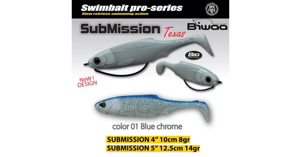 Meest Verkocht Biwaa Submission 4" 10cm 01 Blue Chrome gumihal 4db/csg