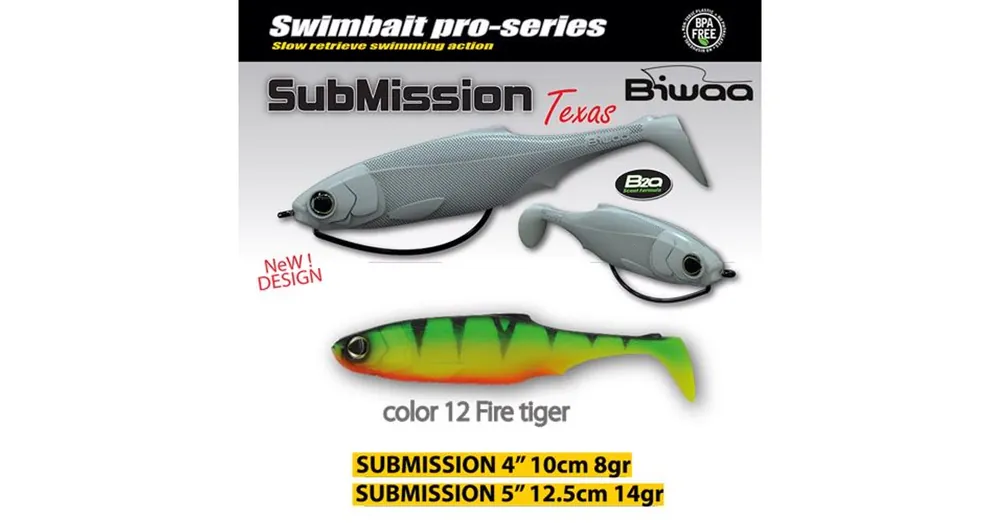 Meest Verkocht Biwaa Submission 5" 13cm 12 Fire Tiger gumihal 3db/csg