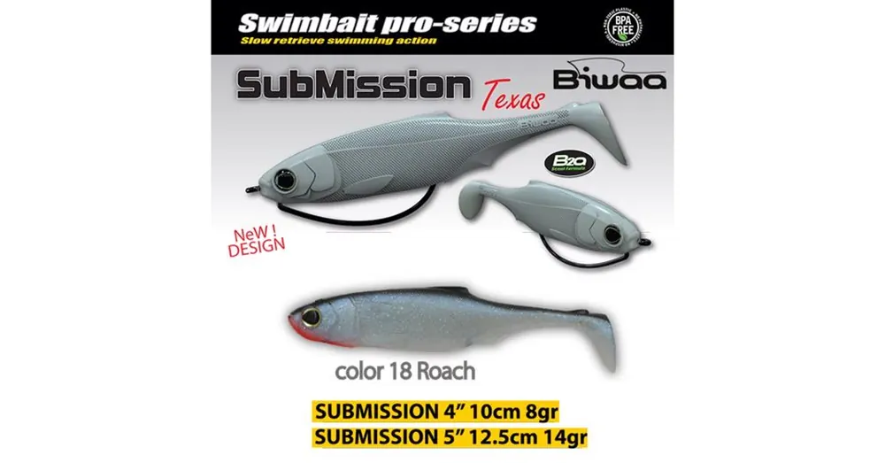 Fabrieksprijs Biwaa Submission 4" 10cm 18 Roach gumihal 4db/csg