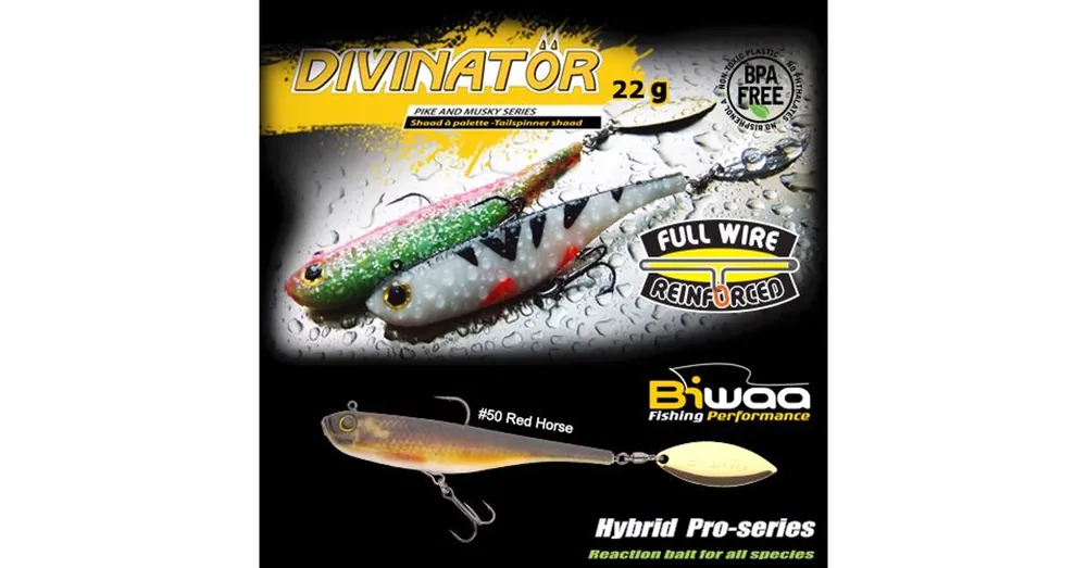 Gereduceerde Prijs Biwaa Divinator Junior 14cm 22g 50 Red Horse spinnertail