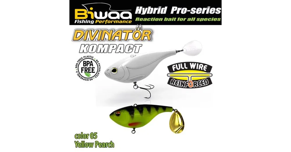 Lage Prijs Biwaa Divinator Kompact 50 5cm 20g 05 Yellow Perch spinnertail