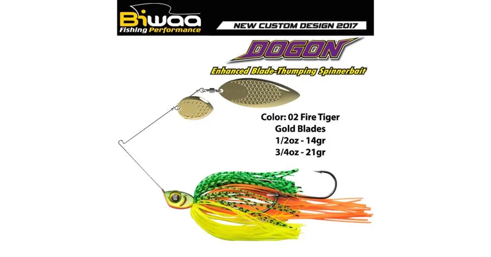Koopje Biwaa Spinnerbait Dogon 1/2oz 14g 02 Fire Tiger-Gold Blades spinnerbait