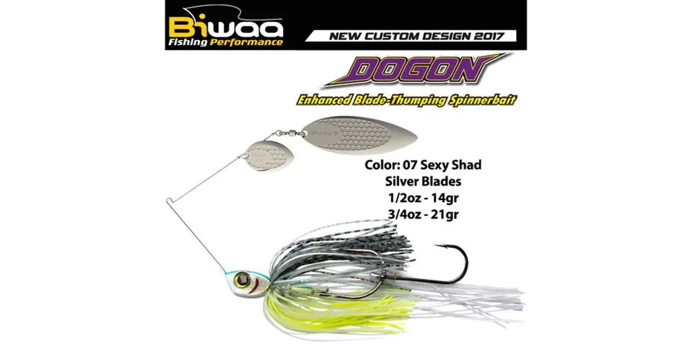 Rechtstreeks Van De Fabrikant Biwaa Spinnerbait Dogon 1/2oz 14g 07 Sexy Shad-Silver Blades spinnerbait