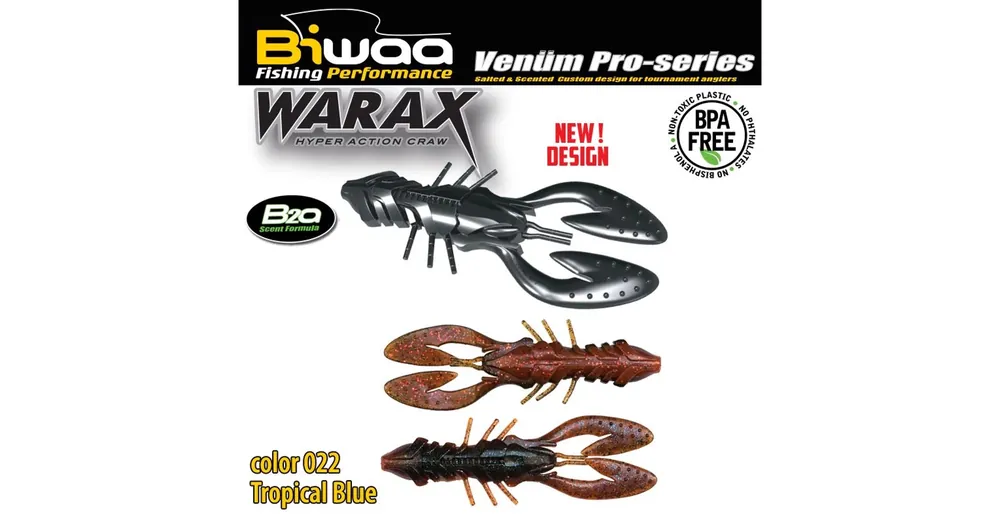 Biwaa Warax 3" 7,5cm 022 Tropical Blue lágy műcsali 8db/csg Speciale Aanbieding