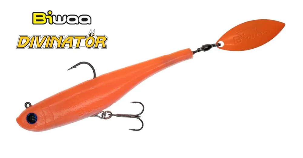 Favoriet Biwaa Divinator Junior 14cm 22g 102 UV Orange spinnertail