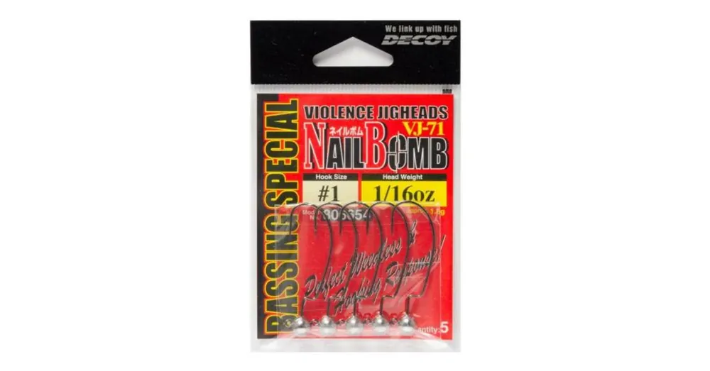 Lage Kosten Decoy Offset VJ-71 Nail Bomb 1/0 1,8gr jigfej 5 db/csg