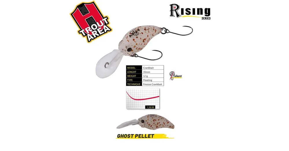 Herakles ASU 35F 3,5cm 3,1gr Ghost Pellet wobbler Nieuw