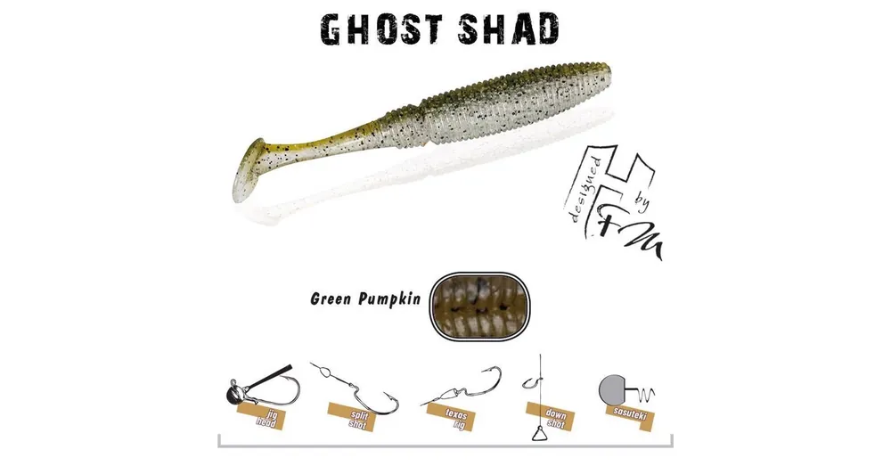 Alleen Vandaag Herakles Ghost Shad 10cm Green Pumpkin gumihal 8 db/csg