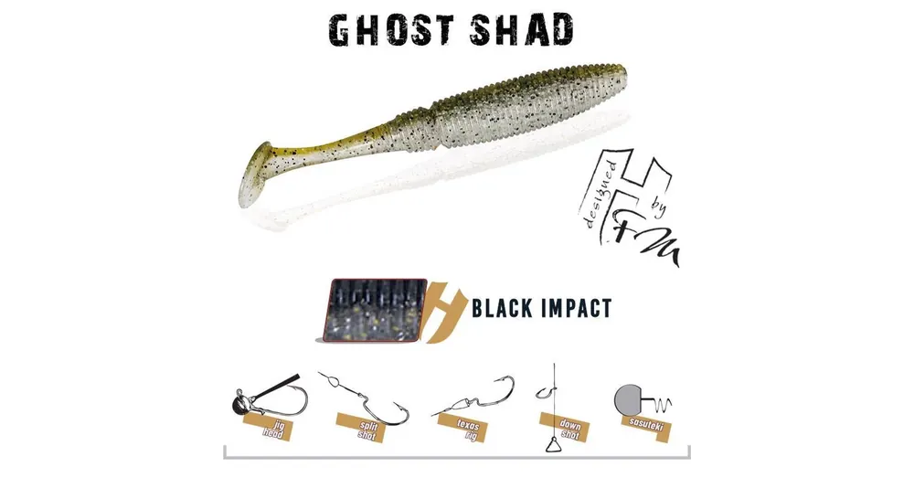 Rechtstreeks Van De Fabrikant Herakles Ghost Shad 10cm Black Impact gumihal 8 db/csg