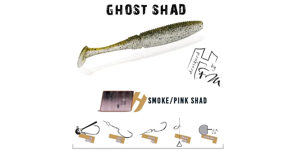 Herakles Ghost Shad 7,5cm Smoke Pink Shad gumihal 8 db/csg Express Levering