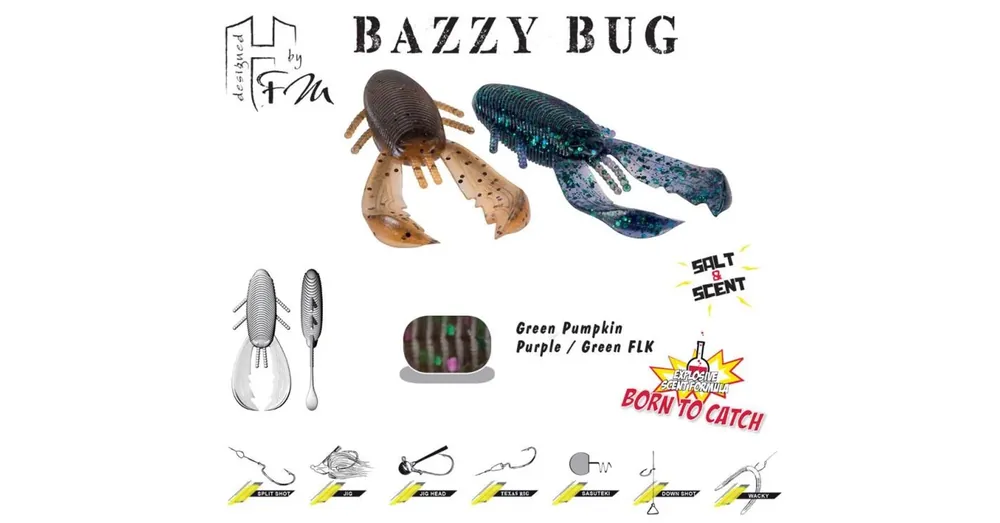 Alleen Vandaag Herakles Bazzy Bug 3,2" 8cm Green Pumpkin Purple/Green Flk gumibéka 10 db/csg