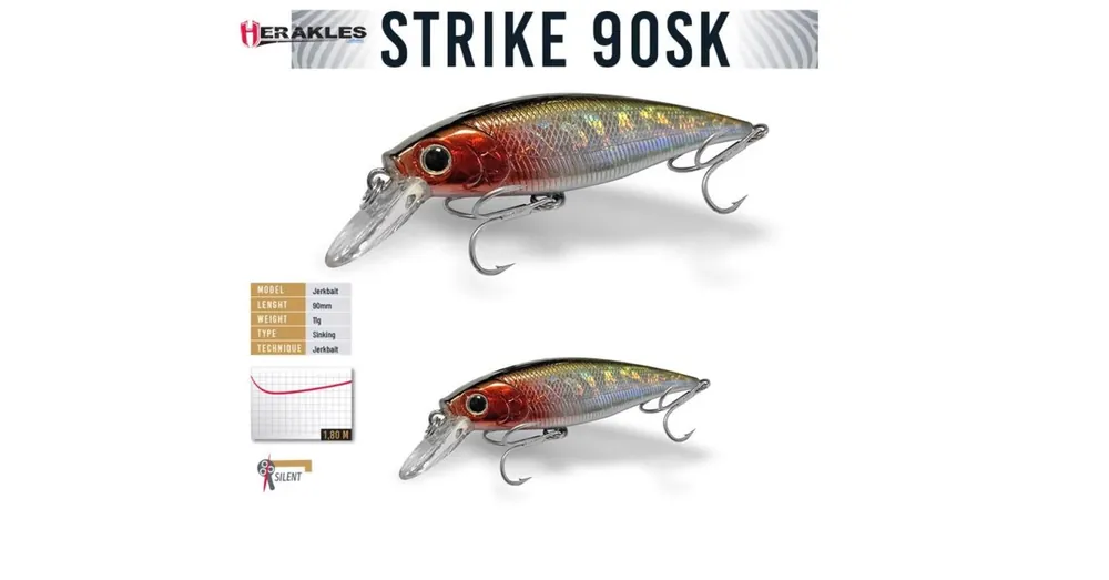 Betrouwbaar Herakles Strike 90SK 9cm 11gr Silver Shad wobbler