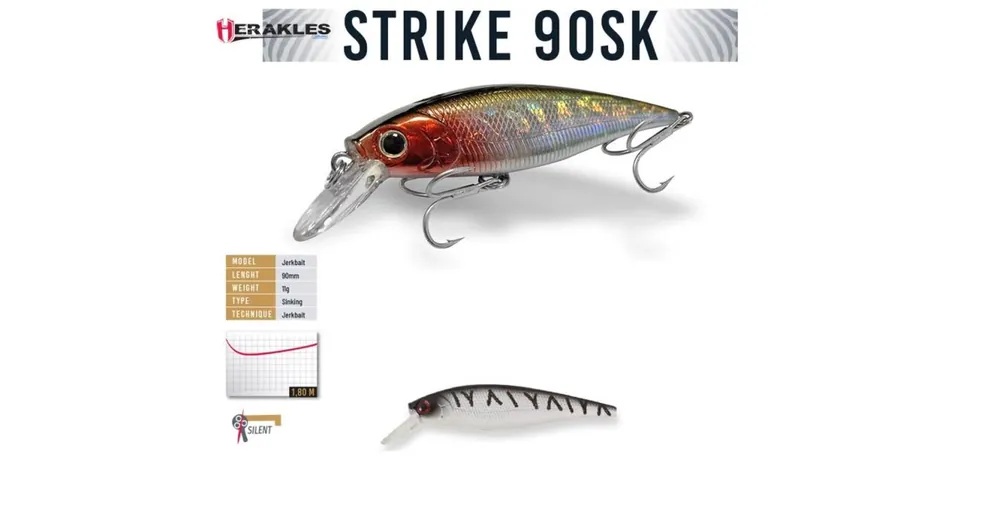 Lage Kosten Herakles Strike 90SK 9cm 11gr Bandit Tiger wobbler