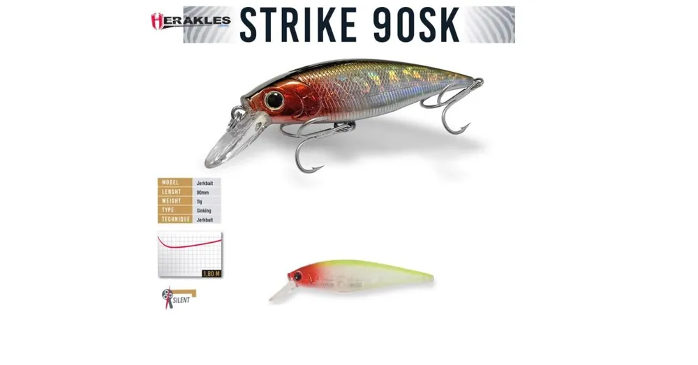 Herakles Strike 90SK 9cm 11gr Clown wobbler Beperkte Voorraad
