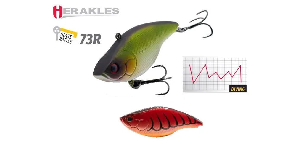 Herakles Blaze Rattle 73R S 7,3cm 17gr Red Craw wobbler Snelle Levering