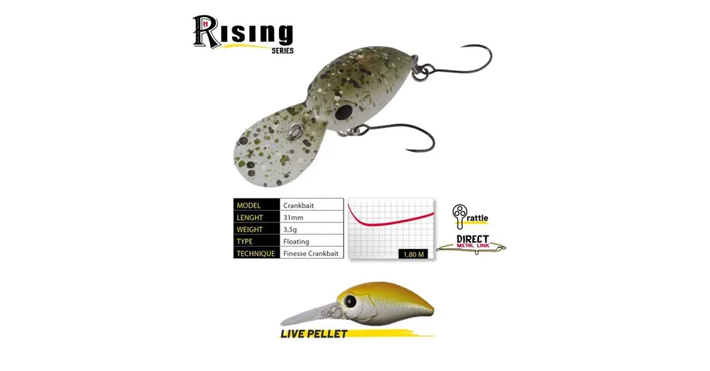 Herakles Deep-J F 3,1cm 3,5gr Live Pellet wobbler Op = Op